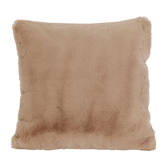 Coussin fausse fourrure, taupe