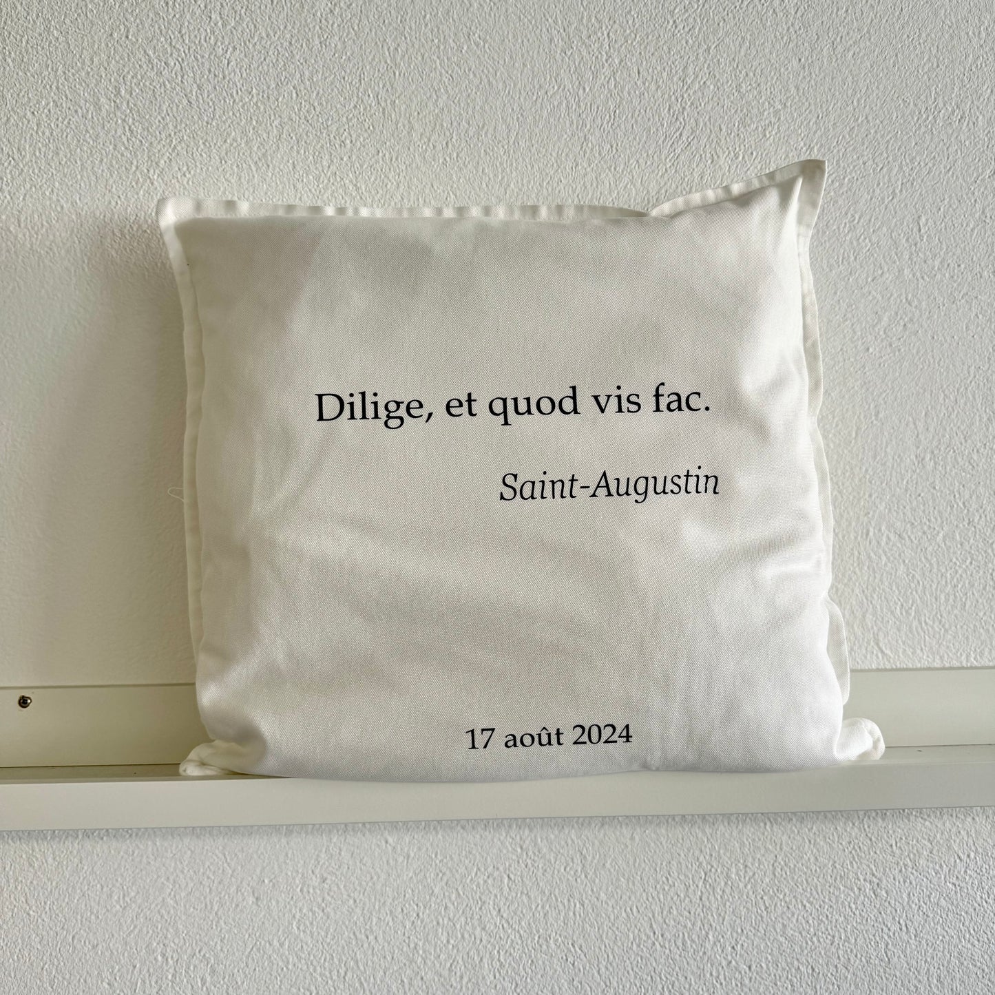 Coussin personnalisé, textes divers