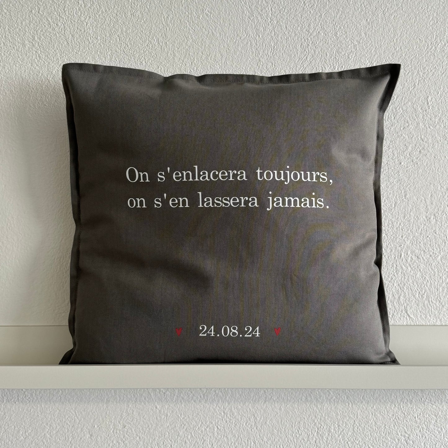 Coussin personnalisé, textes divers