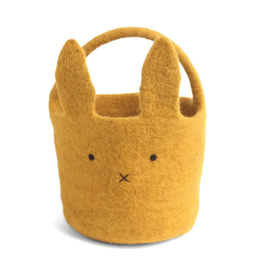 Panier lapin, jaune