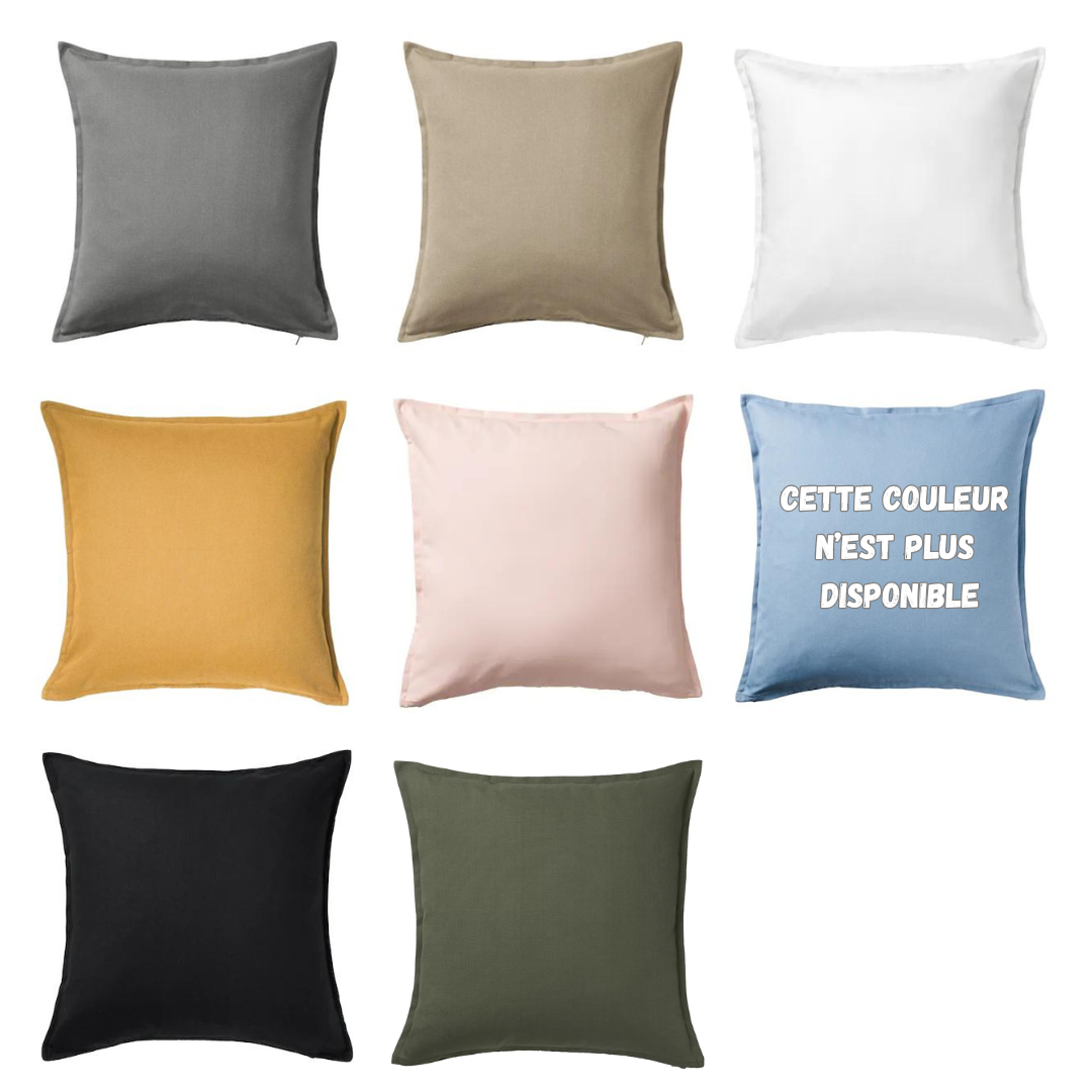 Coussin personnalisé, textes divers