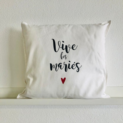 Coussin personnalisé, Vive les mariés