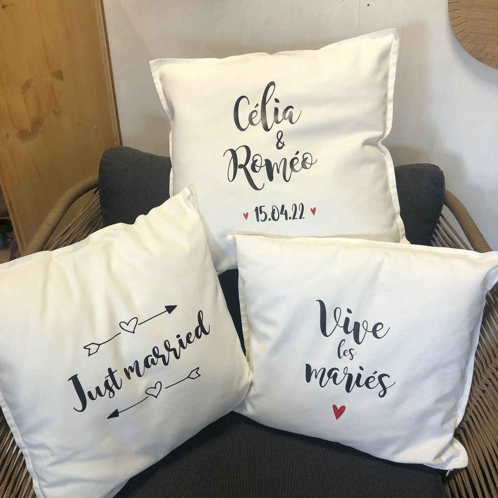 Coussin personnalisé, Just Married