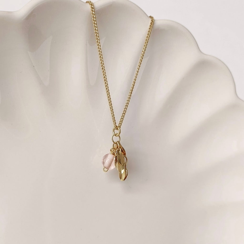 Collier grappe Margarette, rose